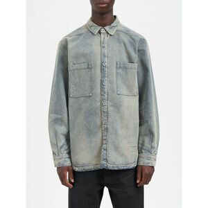 DRKSHDW Men's Long Sleeve Washed Denim Shirt Men GREY Outerwear